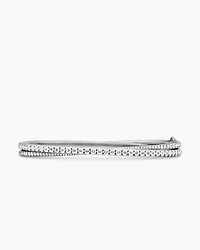 Pavé Crossover Two Row Bracelet 18K White Gold with Diamonds, 5.5mm