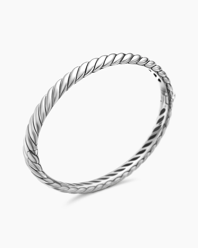 Sculpted Cable Bangle Bracelet Sterling Silver, 7mm