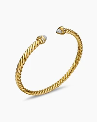 Renaissance® Oval Cablespira Bracelet in 18K Yellow Gold with Diamonds, 4.5mm