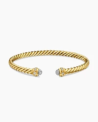 Renaissance® Oval Cablespira Bracelet in 18K Yellow Gold with Diamonds, 4.5mm