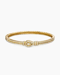 Thoroughbred Loop Bracelet in 18K Yellow Gold with Full Pavé Diamonds, 4.5mm