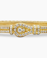 Thoroughbred Loop Bracelet in 18K Yellow Gold with Full Pavé Diamonds, 4.5mm