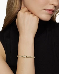 Thoroughbred Loop Bracelet in 18K Yellow Gold with Full Pavé Diamonds, 4.5mm