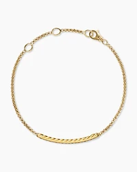 Petite Pavé Bar Bracelet in 18K Yellow Gold with Rainbow Pavé, 1.7mm
