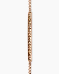 Petite Pavé Bar Bracelet in 18K Rose Gold with Cognac Diamonds, 1.7mm
