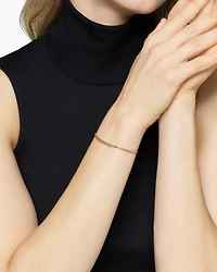 Petite Pavé Bar Bracelet in 18K Rose Gold with Cognac Diamonds, 1.7mm