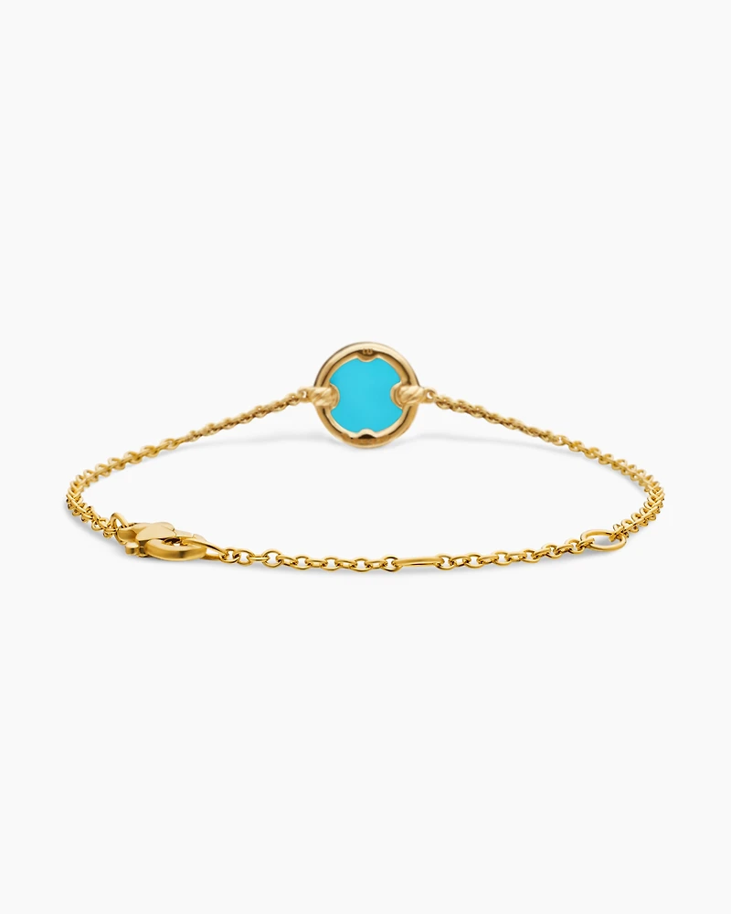 Petite DY Elements® Centre Station Chain Bracelet in 18K Yellow Gold with Turquoise and Diamonds, 11mm