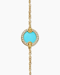 Petite DY Elements® Centre Station Chain Bracelet in 18K Yellow Gold with Turquoise and Diamonds, 11mm