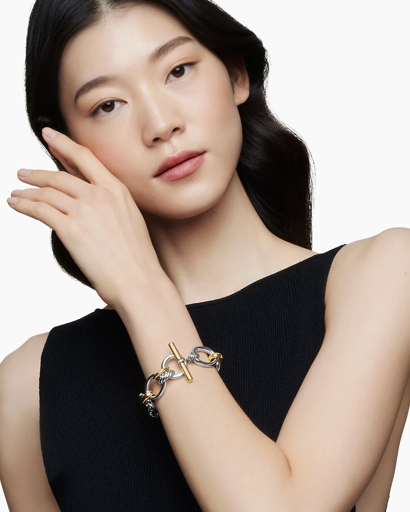 DY Mercer® Chain Bracelet Sterling Silver with 18K Yellow Gold and Diamonds