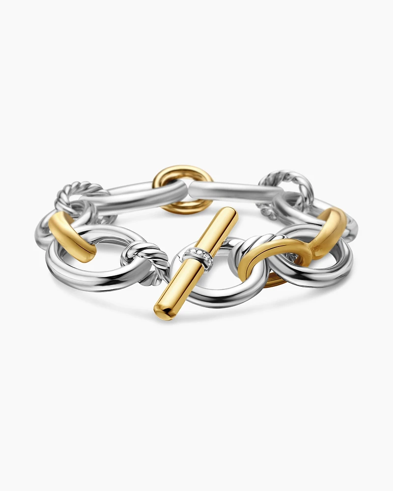 DY Mercer® Chain Bracelet Sterling Silver with 18K Yellow Gold and Diamonds