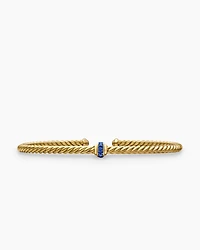 Classic Cablespira® Station Bracelet in 18K Yellow Gold with Pavé Blue Sapphires, 3mm