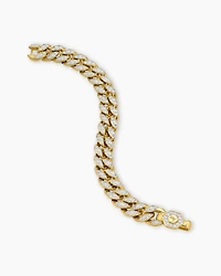 Curb Chain Bracelet 18K Yellow Gold with Diamonds, 11.5mm