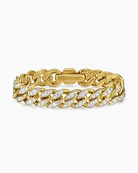 Curb Chain Bracelet 18K Yellow Gold with Diamonds, 11.5mm