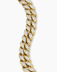Curb Chain Bracelet 18K Yellow Gold with Diamonds, 11.5mm