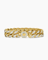 Curb Chain Bracelet 18K Yellow Gold with Diamonds, 11.5mm