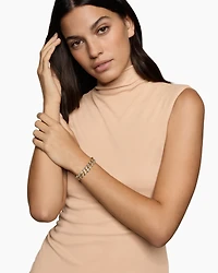 Curb Chain Bracelet 18K Yellow Gold with Diamonds, 11.5mm