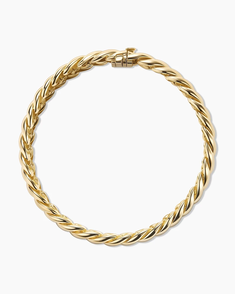 Sculpted Cable Bracelet 18K Yellow Gold, 8.5mm