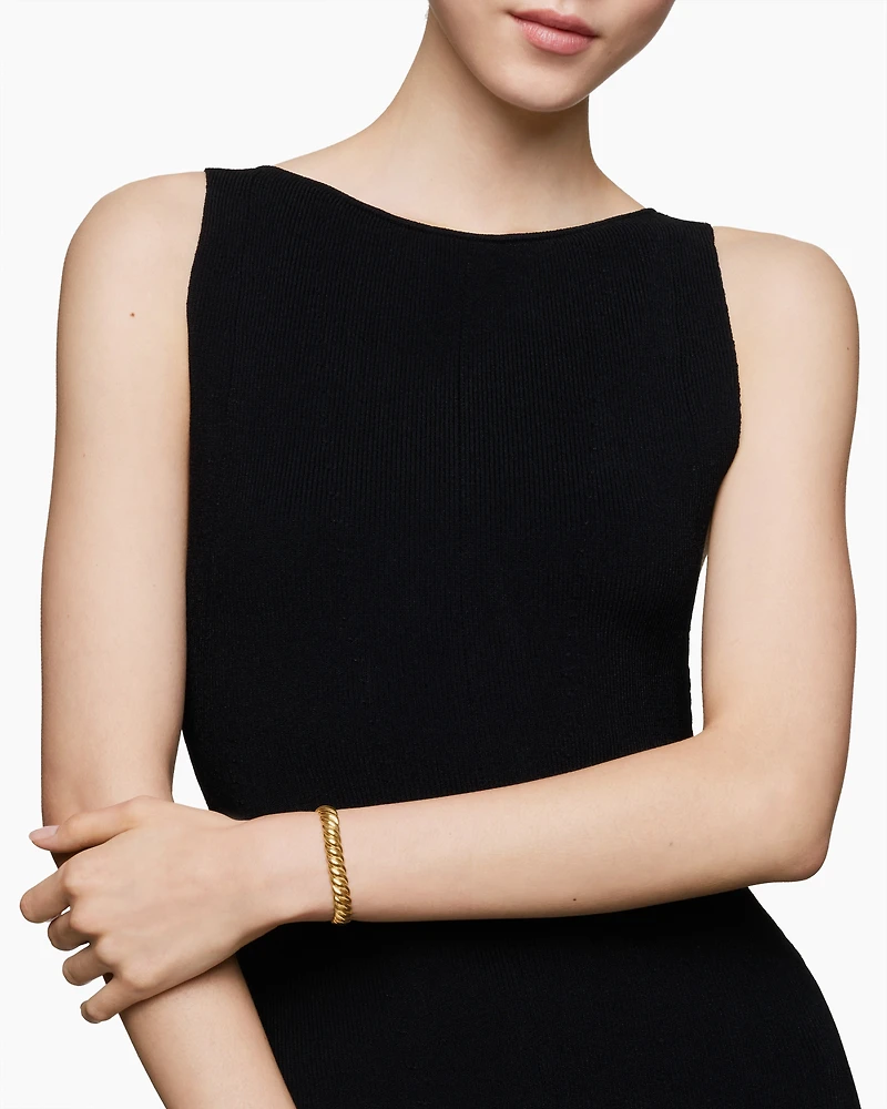 Sculpted Cable Bracelet 18K Yellow Gold, 8.5mm