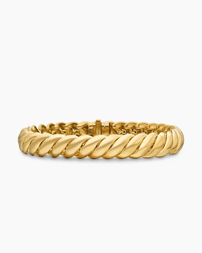 Sculpted Cable Bracelet 18K Yellow Gold, 8.5mm