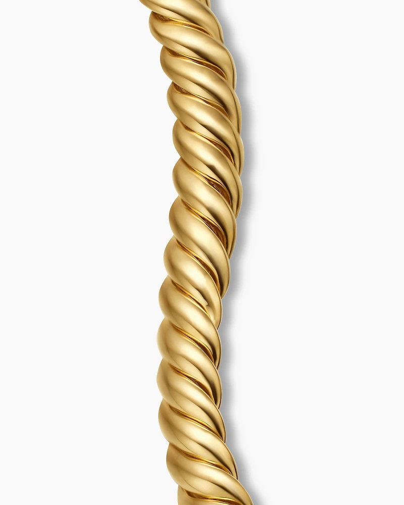 Sculpted Cable Double Wrap Bracelet 18K Yellow Gold, 8.5mm