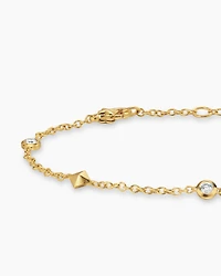 Petite Modern Renaissance Station Bracelet in 18K Yellow Gold with Diamonds, 4.6mm