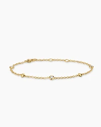 Petite Modern Renaissance Station Bracelet in 18K Yellow Gold with Diamonds, 4.6mm