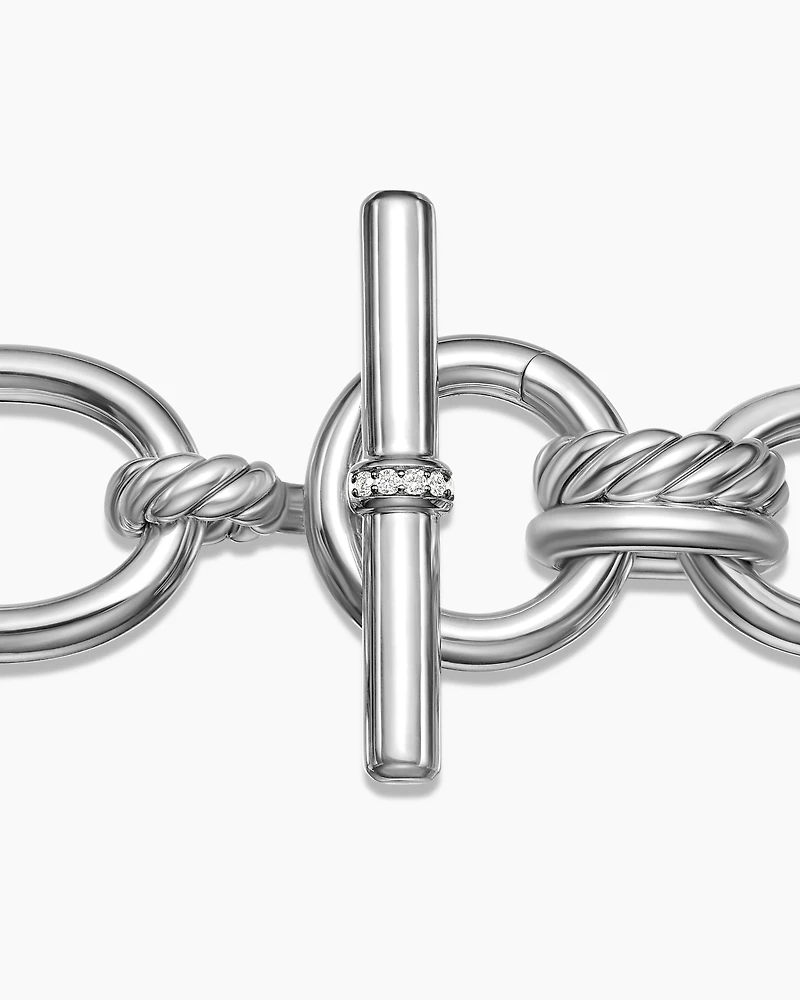 DY Mercer® Chain Bracelet in Sterling Silver with Diamonds, 20mm
