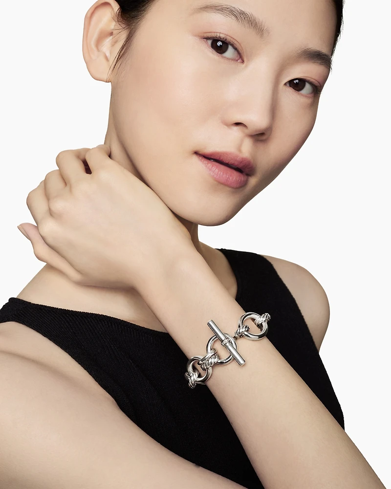 DY Mercer® Chain Bracelet in Sterling Silver with Diamonds, 20mm