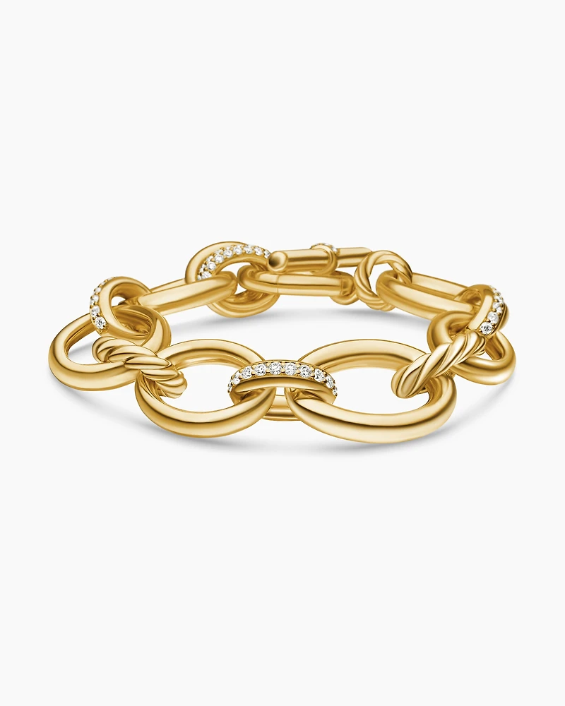 DY Mercer® Chain Bracelet in 18K Yellow Gold with Diamonds, 20mm