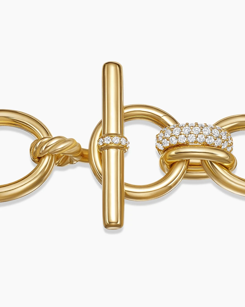 DY Mercer® Chain Bracelet in 18K Yellow Gold with Diamonds, 20mm