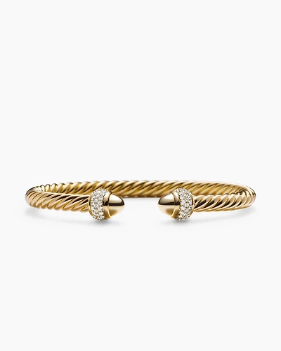 Cable Bracelet 18K Yellow Gold with Diamonds