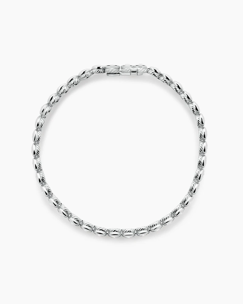 Tennis Bracelet in 18K White Gold with Diamonds, 4.7mm
