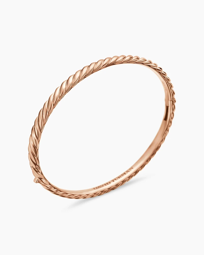Sculpted Cable Bangle Bracelet 18K Rose Gold