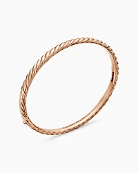 Sculpted Cable Bangle Bracelet 18K Rose Gold