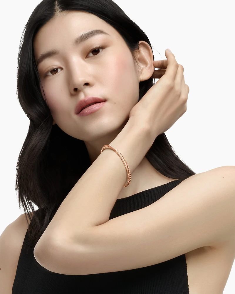 Sculpted Cable Bangle Bracelet 18K Rose Gold