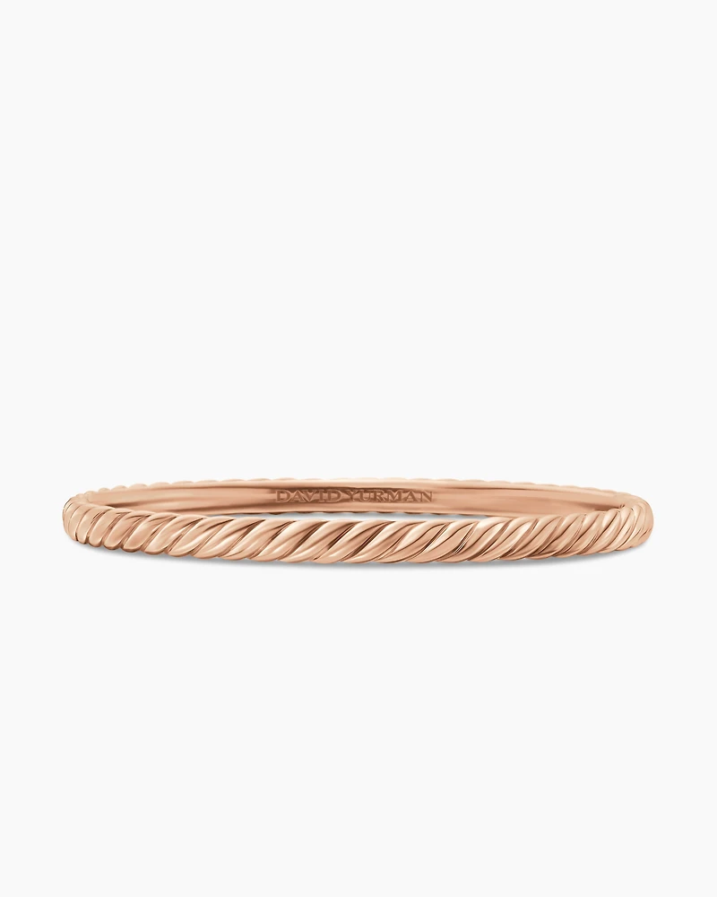 Sculpted Cable Bangle Bracelet 18K Rose Gold