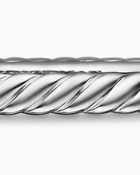 Cable Bangle Bracelet 18K White Gold with Pavé, 4mm