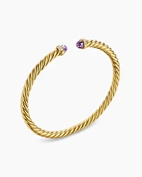 Cablespira® Flex Bracelet 18K Yellow Gold with Amethyst and Diamonds, 4mm