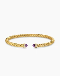 Cablespira® Flex Bracelet 18K Yellow Gold with Amethyst and Diamonds, 4mm