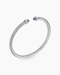 Cable Flex® Bracelet Sterling Silver with Amethyst and Diamonds, 4mm