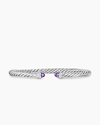 Cable Flex® Bracelet Sterling Silver with Amethyst and Diamonds, 4mm