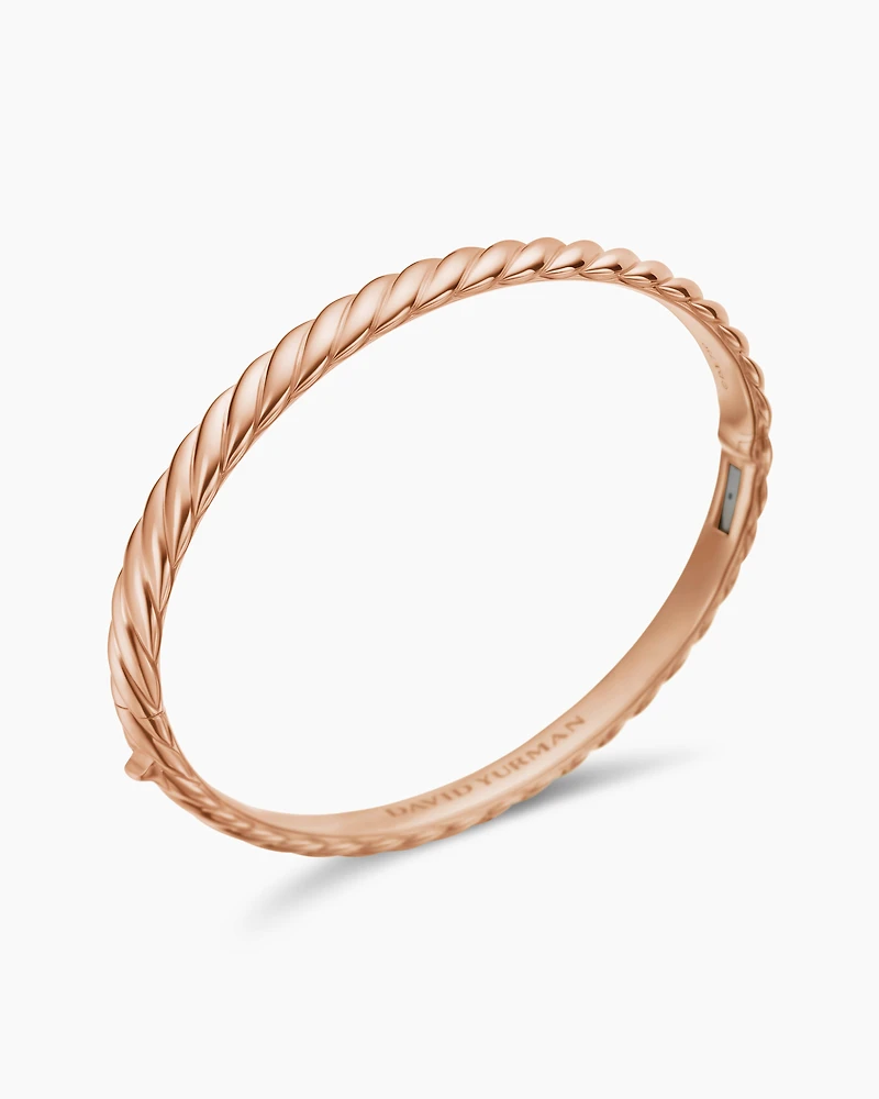 Sculpted Cable Bangle Bracelet 18K Rose Gold