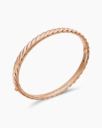 Sculpted Cable Bangle Bracelet 18K Rose Gold