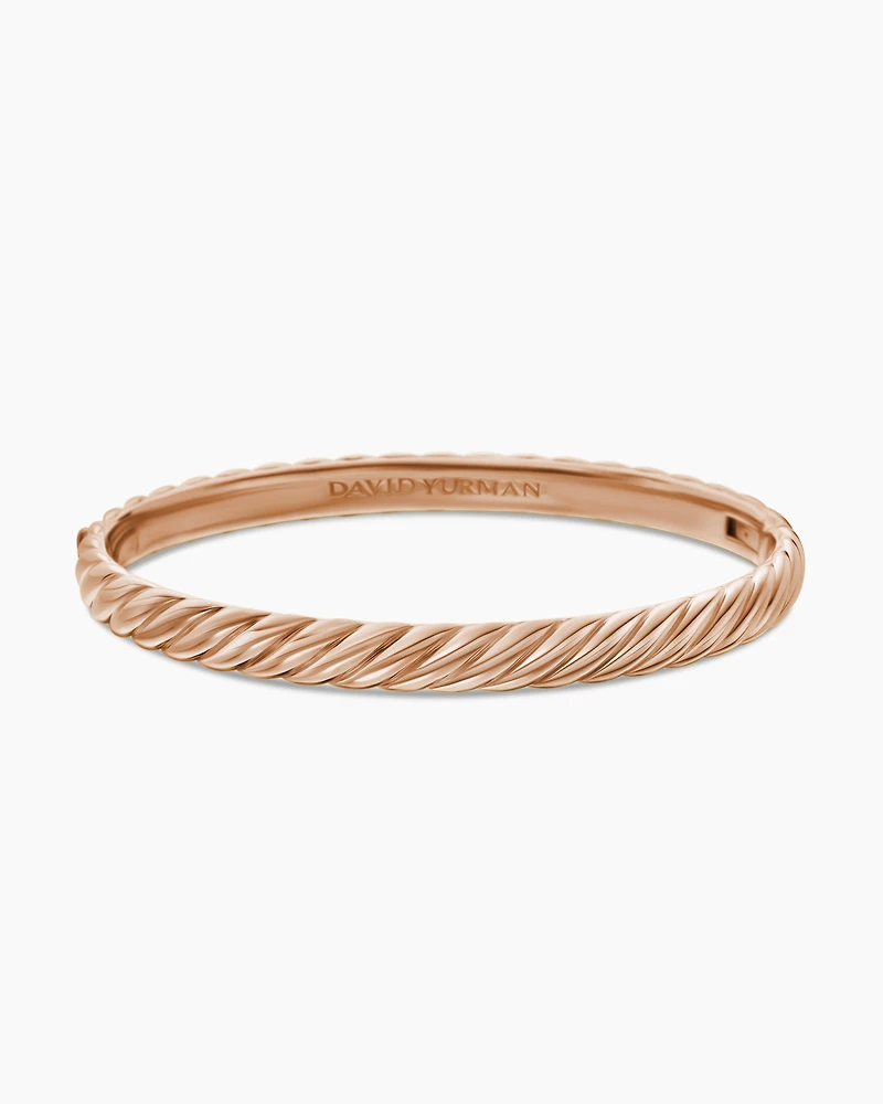 Sculpted Cable Bangle Bracelet 18K Rose Gold