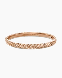 Sculpted Cable Bangle Bracelet 18K Rose Gold