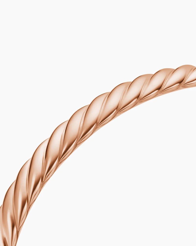 Sculpted Cable Bangle Bracelet 18K Rose Gold