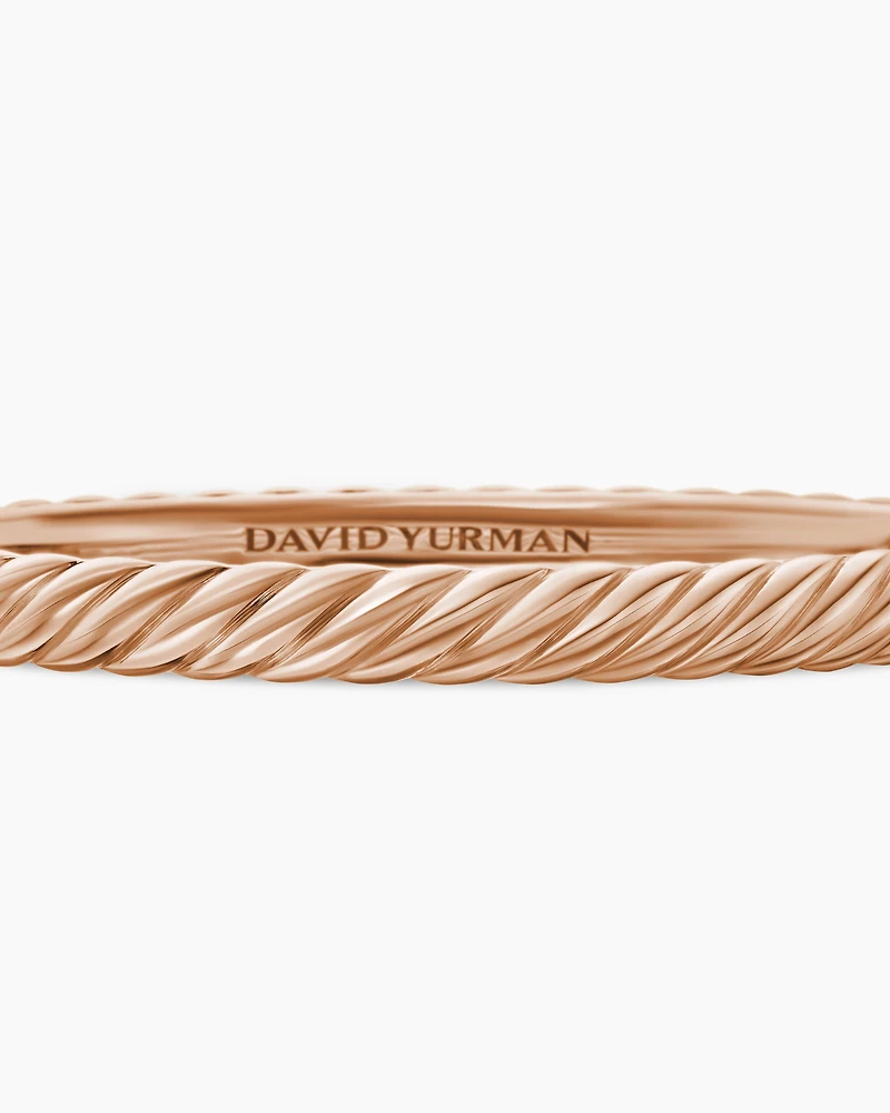 Sculpted Cable Bangle Bracelet 18K Rose Gold