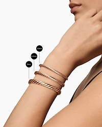 Sculpted Cable Bangle Bracelet 18K Rose Gold