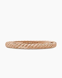 Sculpted Cable Bangle Bracelet 18K Rose Gold