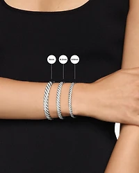 Sculpted Cable Bangle Bracelet Black Titanium with Diamonds